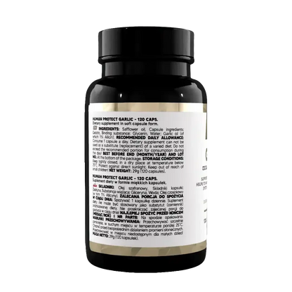Human Protect Garlic 120 Kapseln – Nahrungsergänzung mit Knoblauchöl, ideal für Immunsystem und Gesundheit