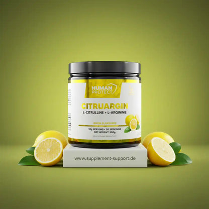 Human Protect Citruargin L-Citrullin und L-Arginin Nahrungsergänzungsmittel mit Zitronengeschmack