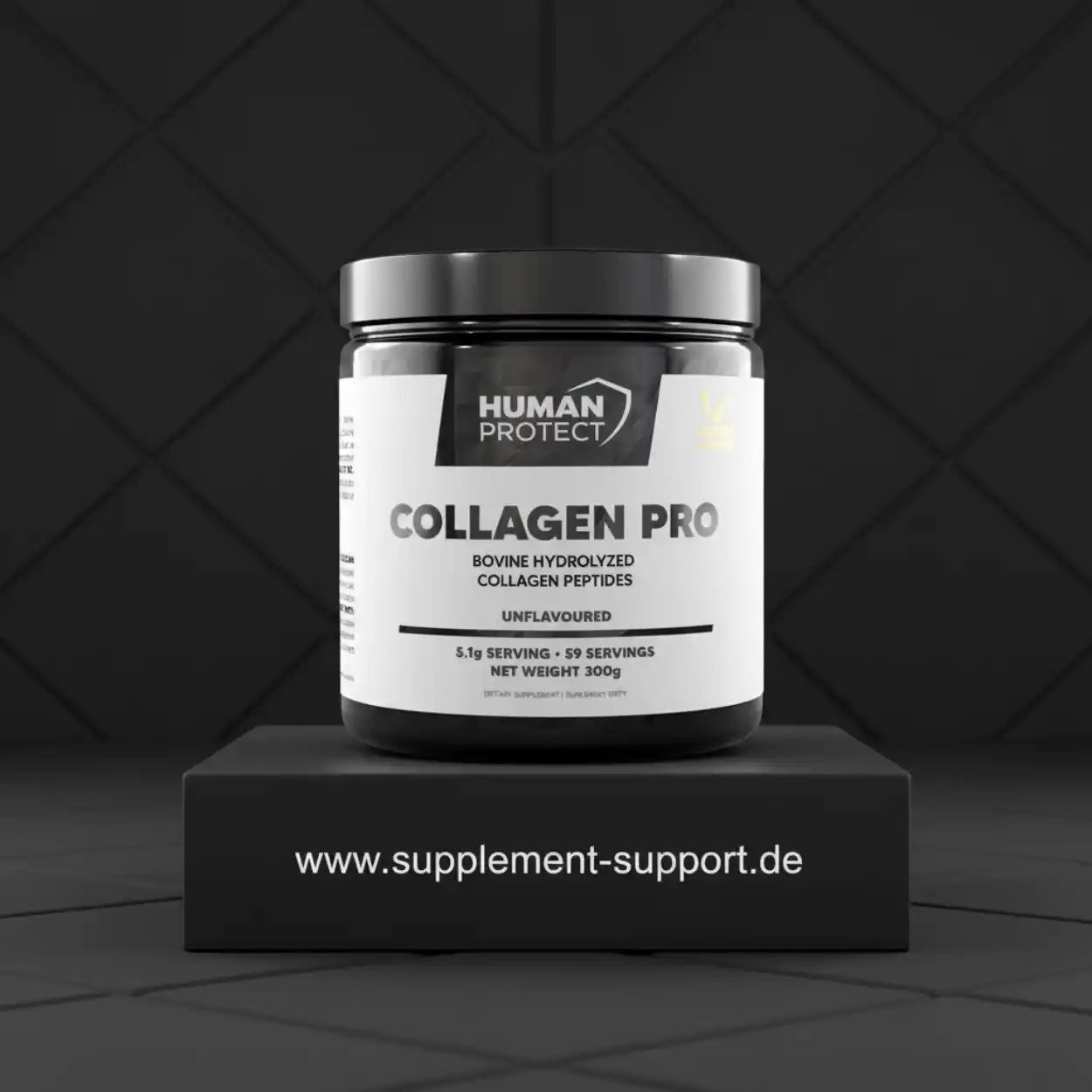 Human Protect Collagen Pro bovine hydrolysierte Kollagenpeptide, geschmacksneutral, 300g Dose