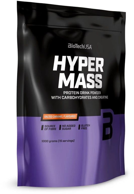 BioTechUSA Hyper Mass Protein Drink Powder mit Kohlenhydraten und Kreatin, salzige Karamell Geschmack