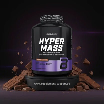 BioTechUSA Hyper Mass Proteinpulver mit Kohlenhydraten und Kreatin, Schokoladen-Geschmack, ideal für Muskelaufbau