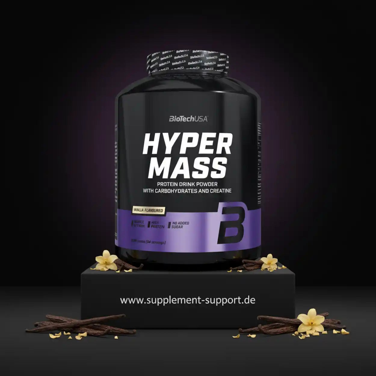 BioTechUSA Hyper Mass Protein Powder mit Kohlenhydraten & Kreatin, Vanillegeschmack, für Muskelaufbau