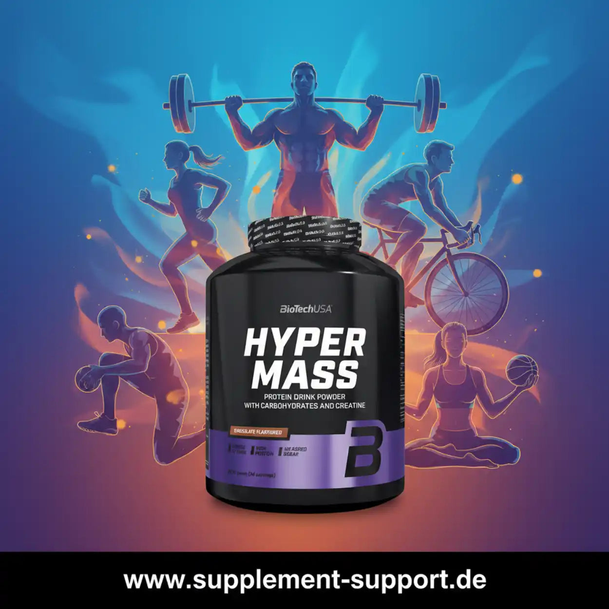 BioTechUSA Hyper Mass Protein Powder mit Kohlenhydraten & Kreatin für Muskelaufbau und Sportler
