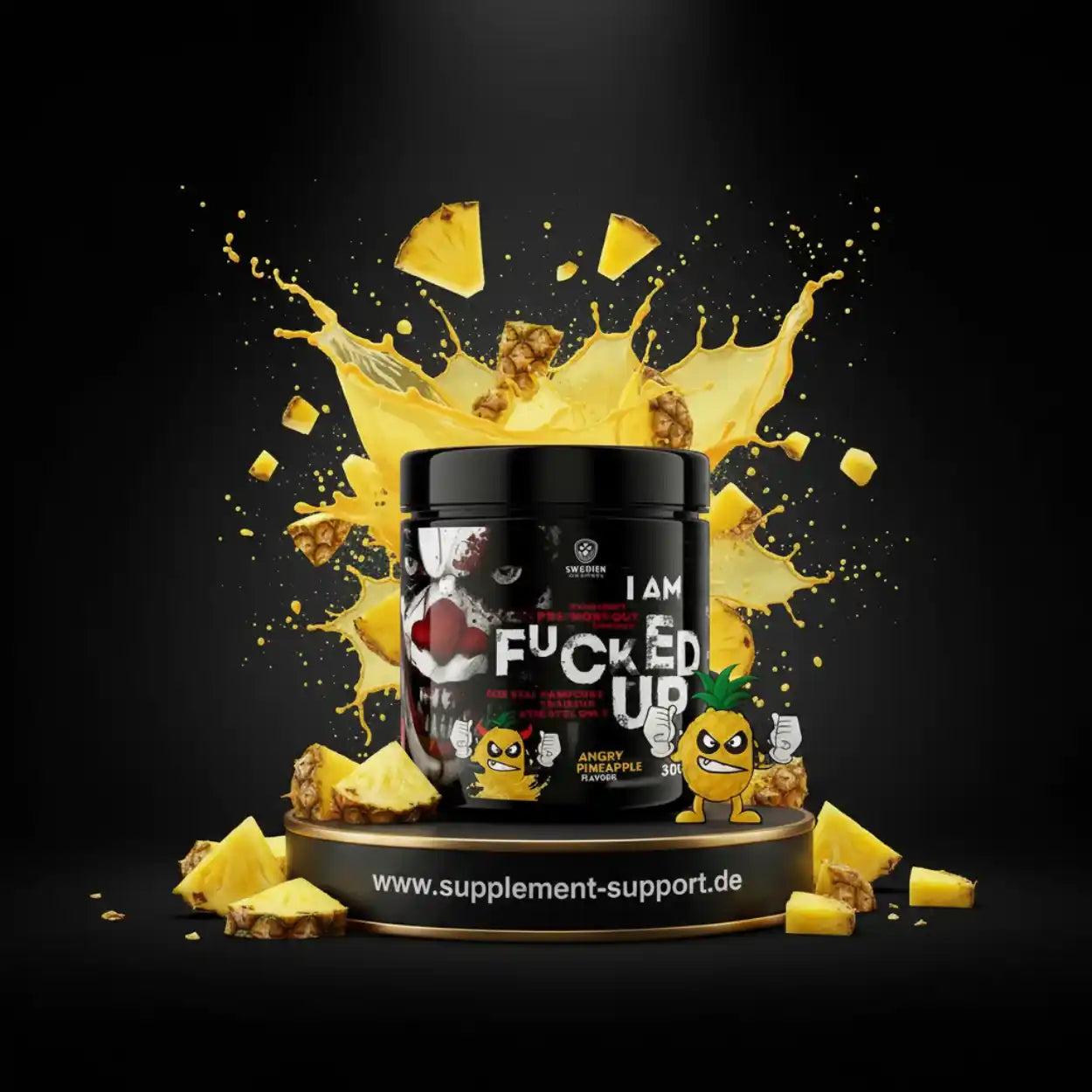 Pre-Workout Booster mit Ananasgeschmack, Energie und Fokus für Training, Nahrungsergänzungsmittel