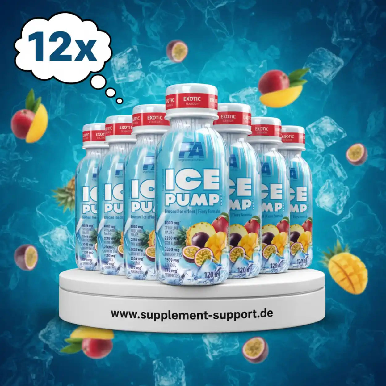 12x FA Ice Pump Exotic Flavour – erfrischender Booster mit Früchten & Eis-Effekt für Sportler