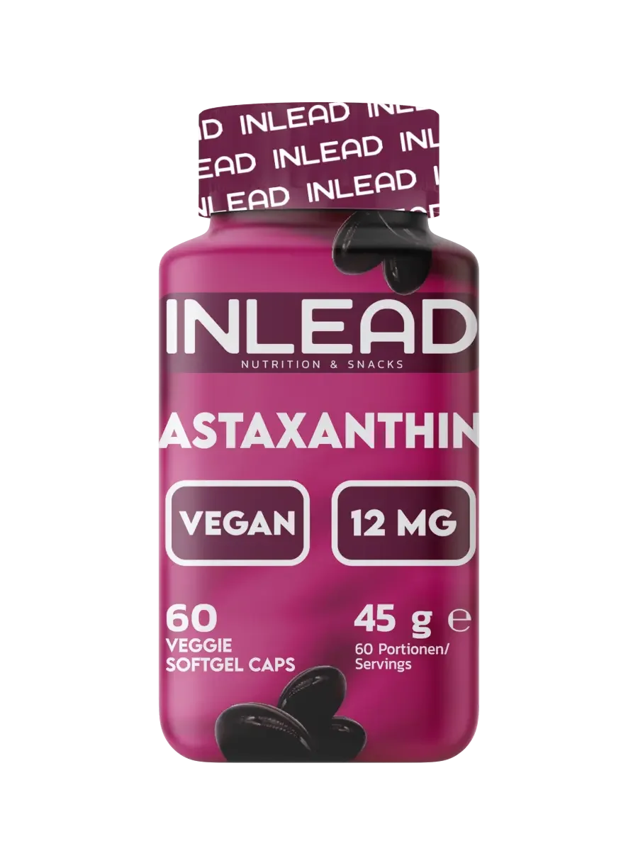 INLEAD Astaxanthin 60 Kapseln, vegan, 12 mg, Nahrungsergänzungsmittel für Sport und Gesundheit