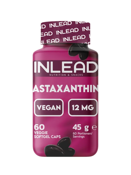 INLEAD Astaxanthin 60 Kapseln, vegan, 12 mg, Nahrungsergänzungsmittel für Sport und Gesundheit
