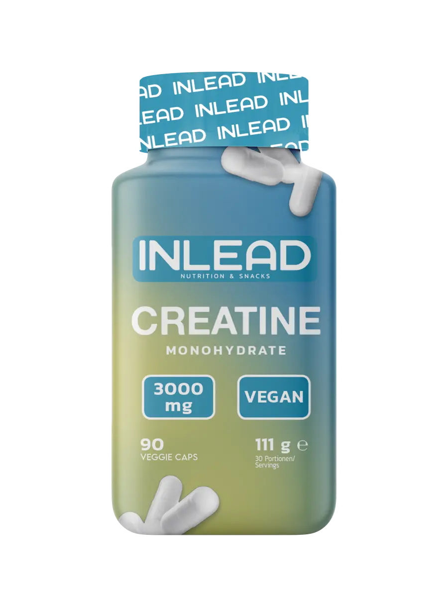 INLEAD Creatine Monohydrate 3000mg, 90 vegane Kapseln, Sportnahrung Supplement