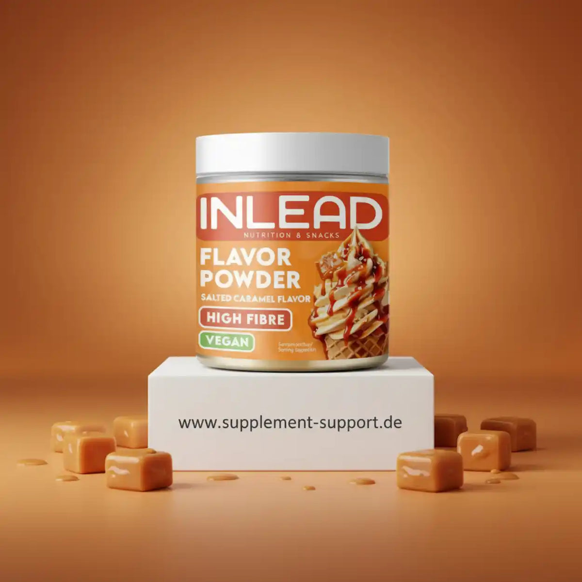 INLEAD Salted Caramel Flavor Powder, vegan, high fibre – ideal für Protein & Snacks