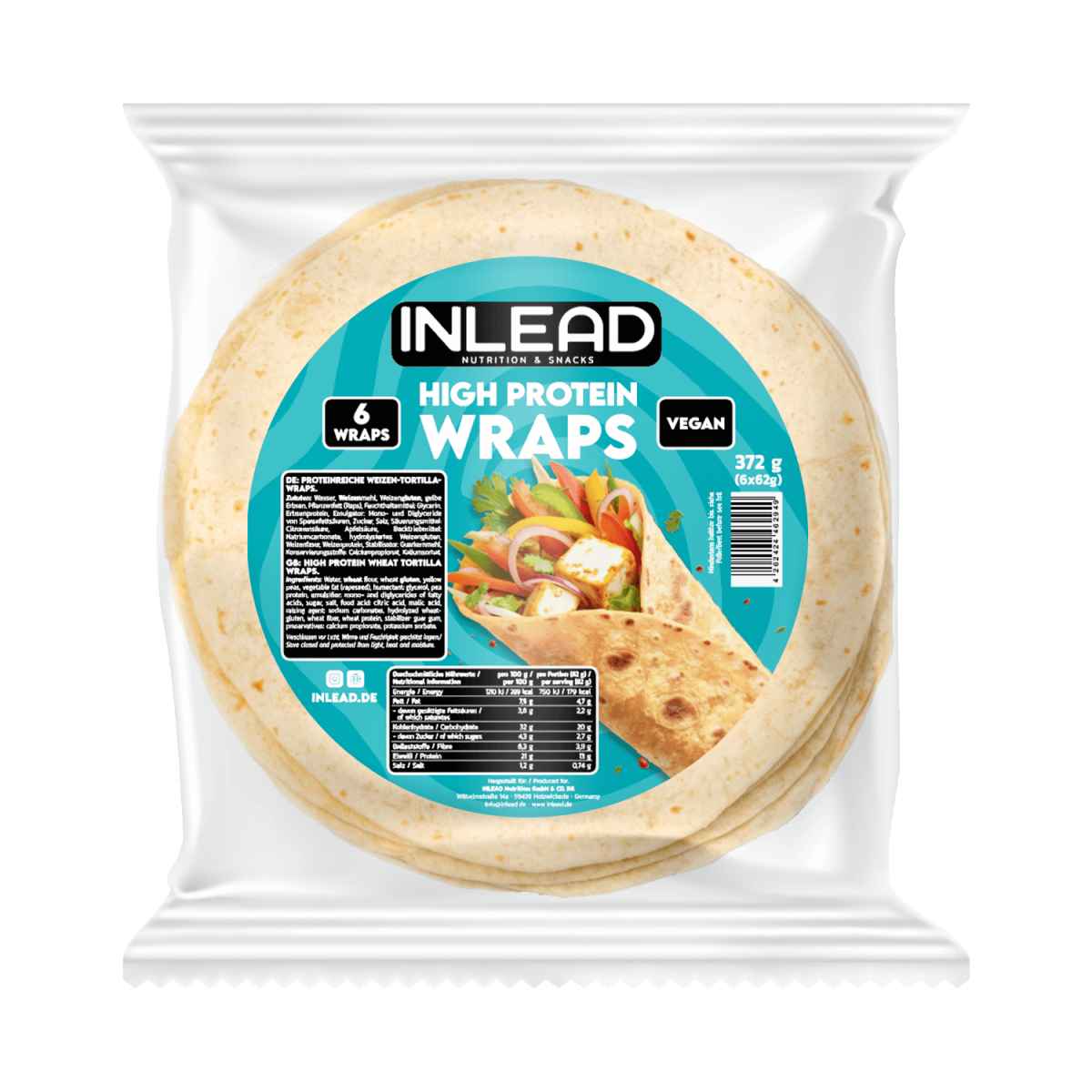 Inlead High Protein Wraps 6 Stück a´ 62g - Supplement Support