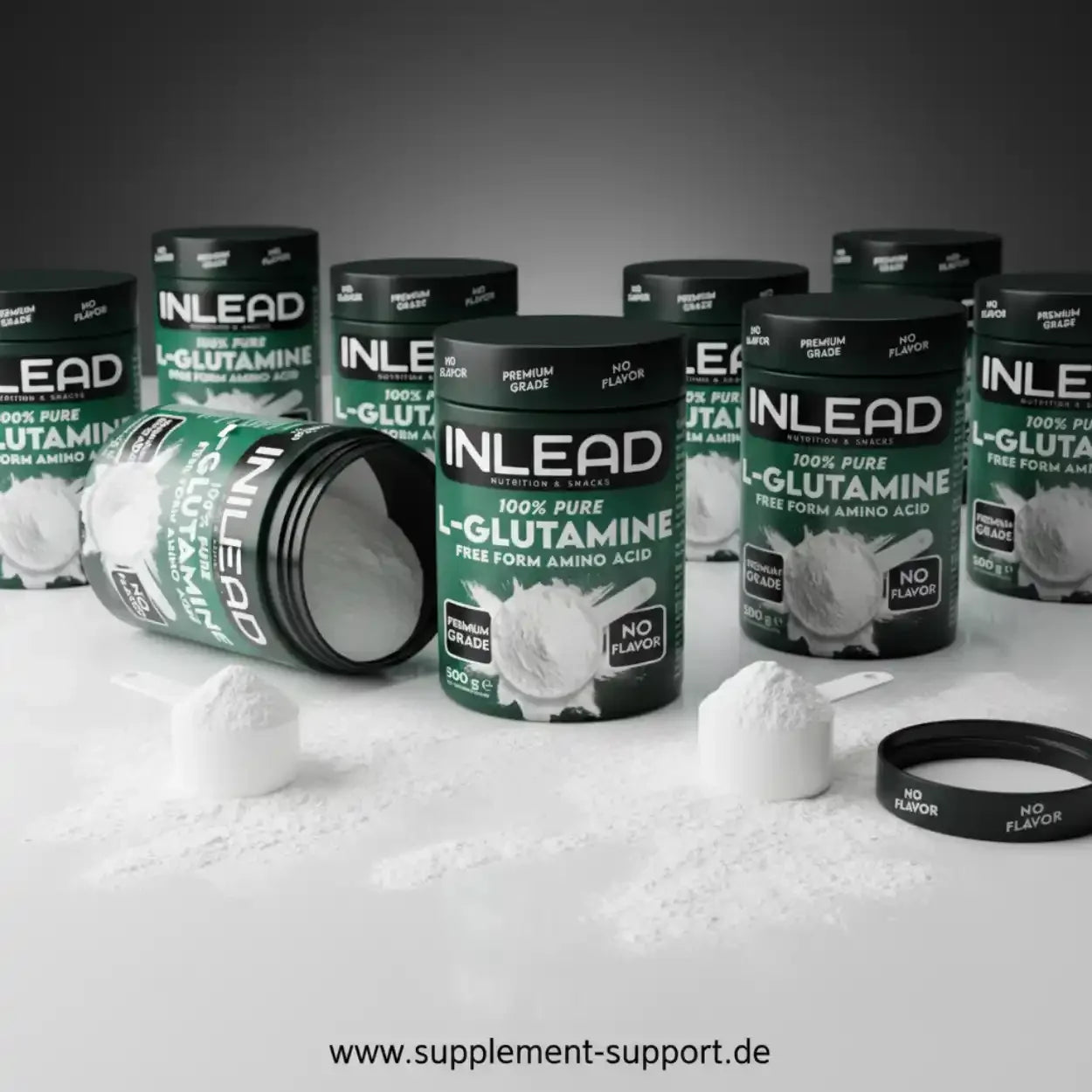 INLEAD 100% reines L-Glutamin Pulver, Premium Grade, ohne Geschmack – Nahrungsergänzungsmittel für Sportler