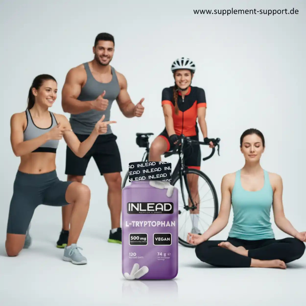 INLEAD L-Tryptophan 500 mg vegan Kapseln für Sport & Entspannung, 120 Stück