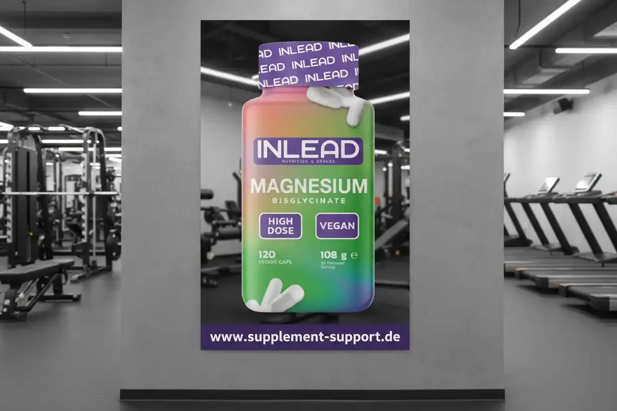 INLEAD Magnesium Bisglycinat Hochdosis Vegan 120 Veggie Caps im Fitnessstudio