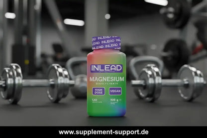 INLEAD Magnesium Bisglycinat High Dose Vegan – Nahrungsergänzung für Sportler im Fitnessstudio