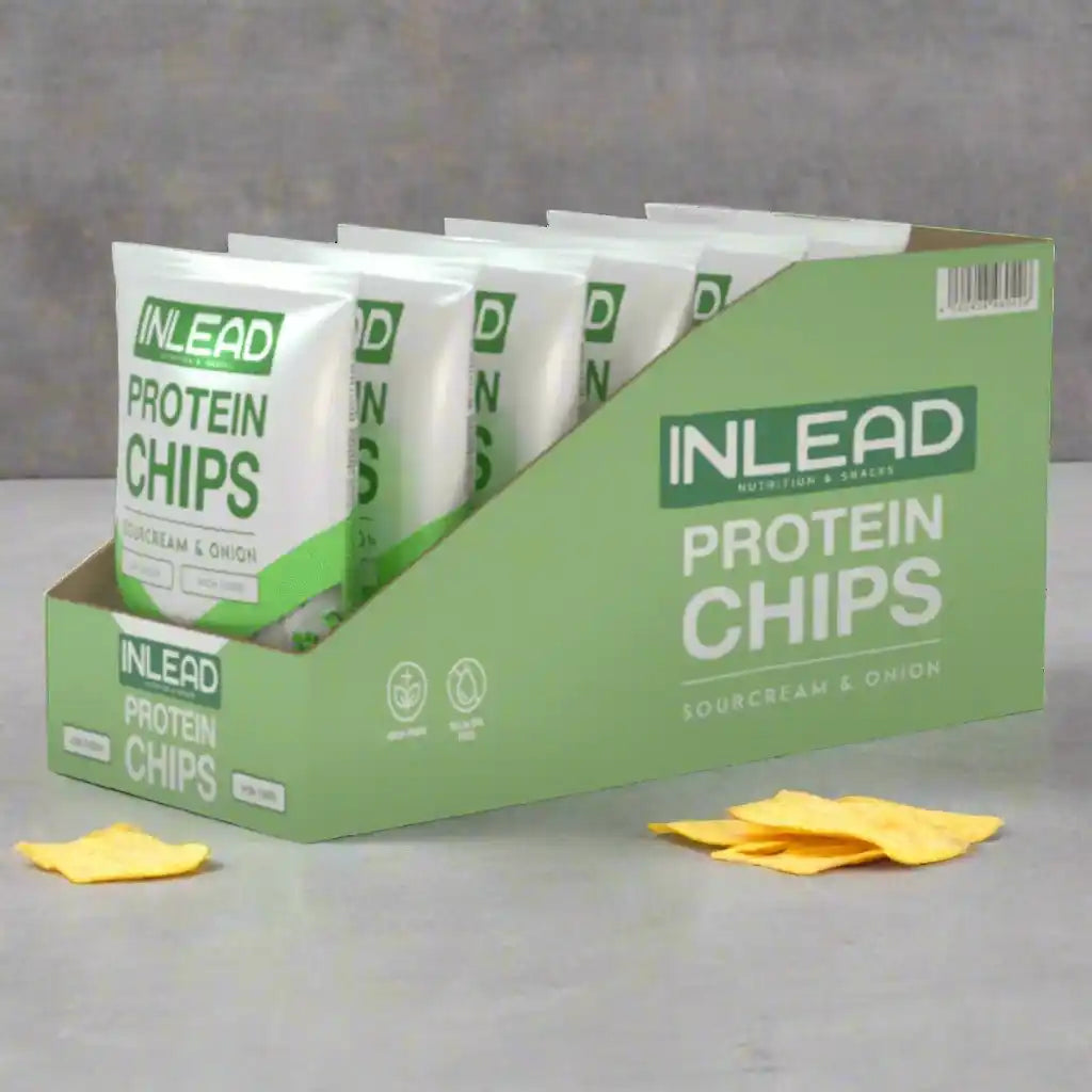 INLEAD Protein Chips Sourcream & Onion – Hochwertige Sportnahrung mit Eiweiß für Fitness und Muskelaufbau