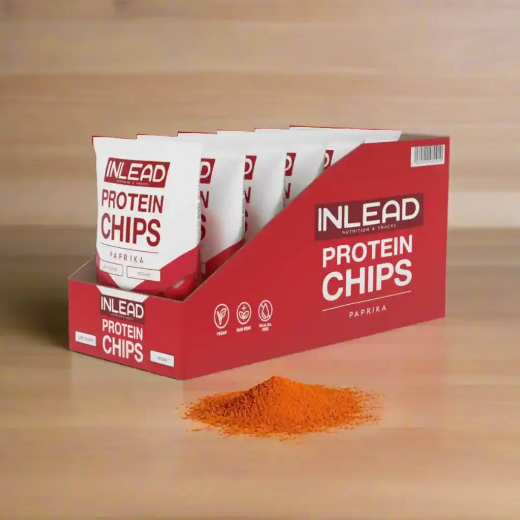 INLEAD Protein Chips Paprika – vegane Snacks mit Hochprotein, ideal für Sportler und Fitness
