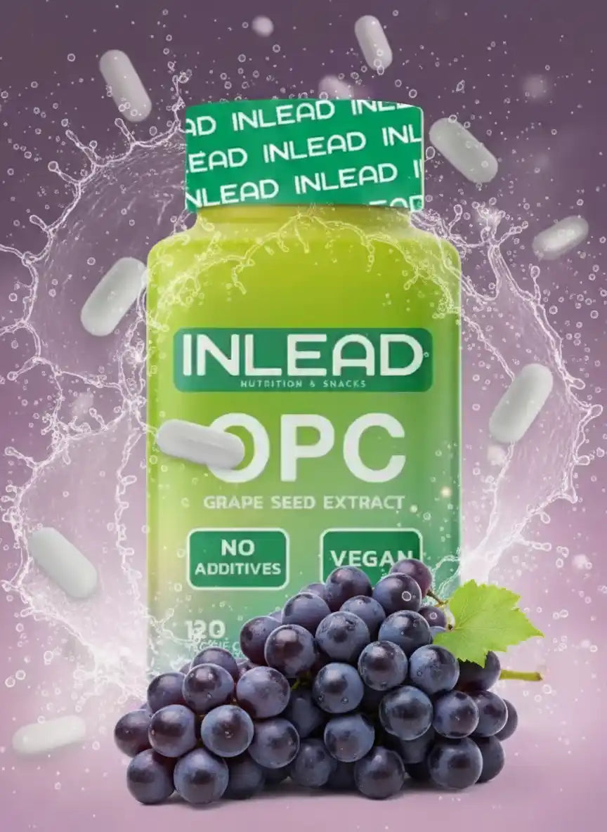 INLEAD OPC Traubenkernextrakt Kapseln, vegan, ohne Zusatzstoffe, mit frischen Trauben