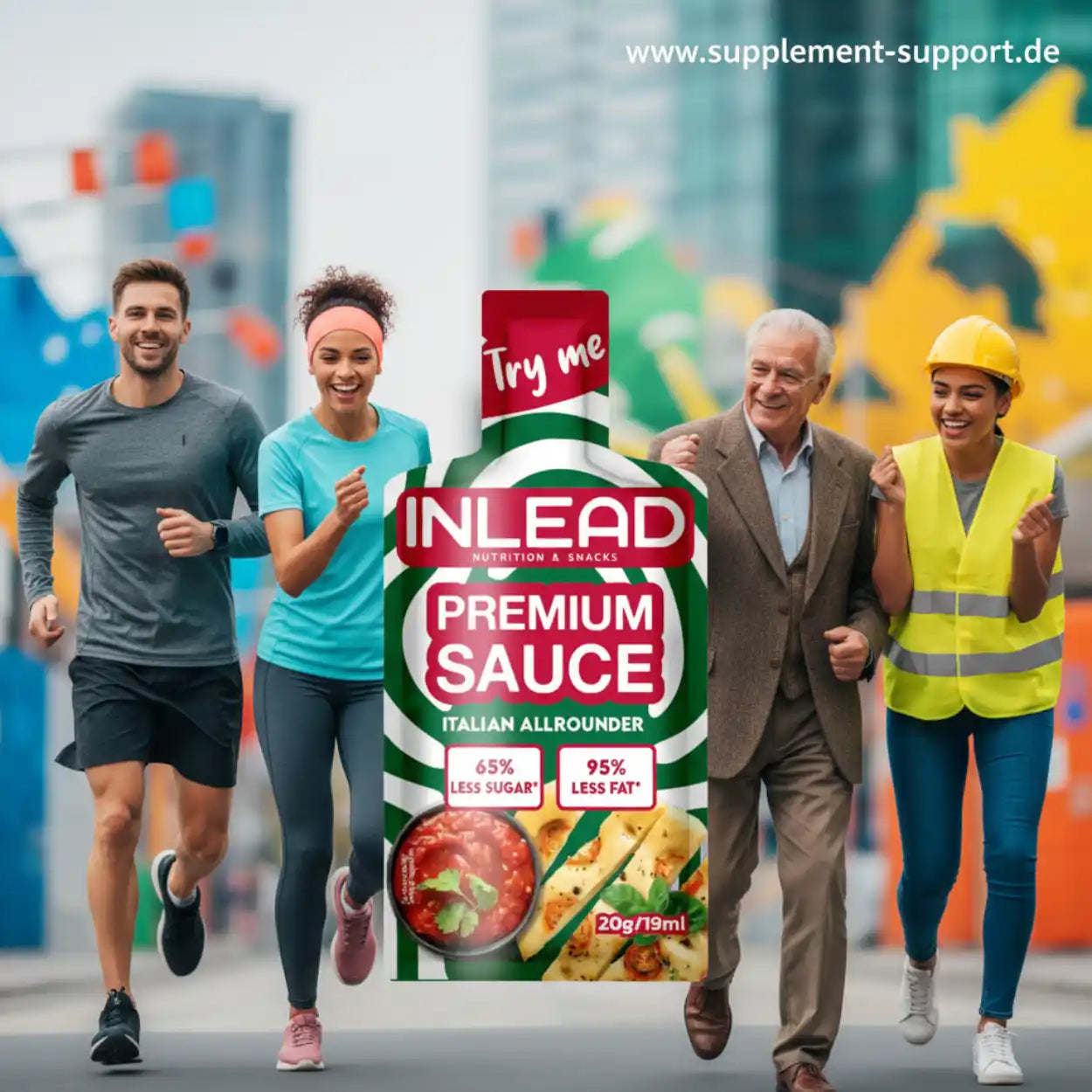 INLEAD Premium Sauce – Italienische Allrounder-Sauce mit 65% weniger Zucker & 95% weniger Fett für gesunde Ernährung