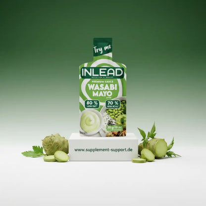 INLEAD Wasabi Mayo Sauce – 80% weniger Fett, 70% weniger Kalorien, ideal für Sportnahrung & Snacks
