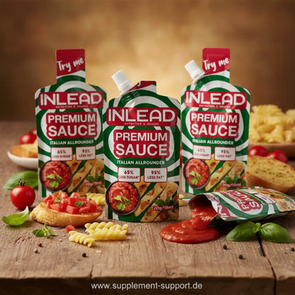 INLEAD Premium Sauce Italian Allrounder – 65% weniger Zucker, 95% weniger Fett, ideal für Pasta & Bruschetta