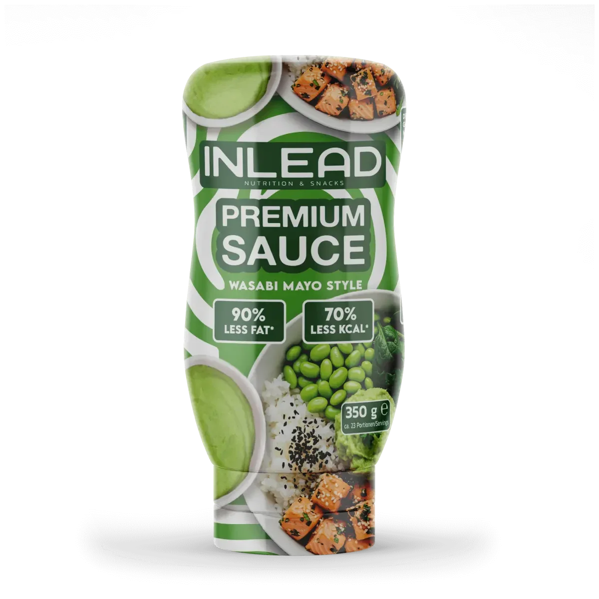 INLEAD Premium Sauce Wasabi Mayo Style, 90% weniger Fett, 70% weniger Kalorien, 350g