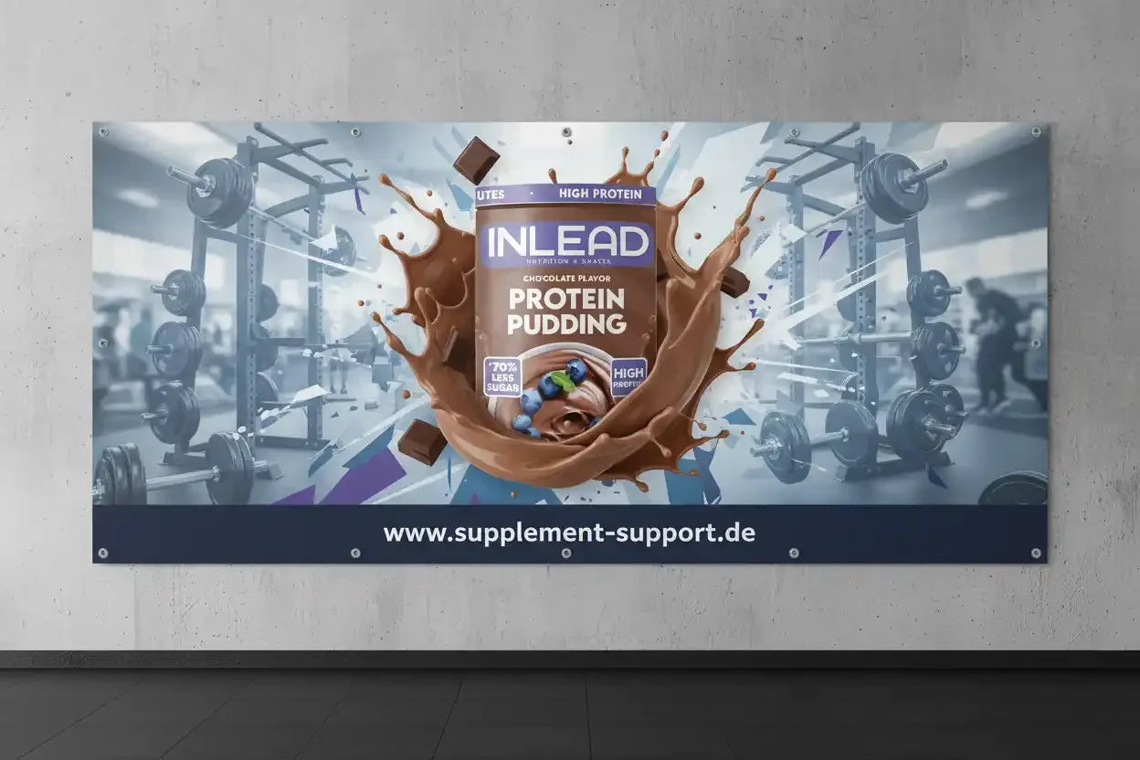 INLEAD Protein Pudding Schokolade, hochproteinhaltig, 70% weniger Zucker, ideal für Sportler und Fitness