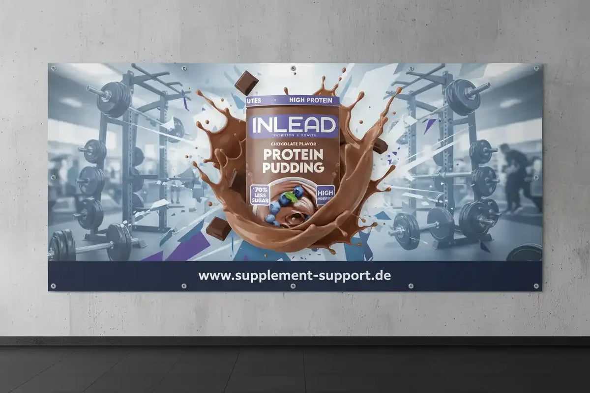 INLEAD Protein Pudding Schokolade, hochproteinhaltig, 70% weniger Zucker, ideal für Sportler und Fitness
