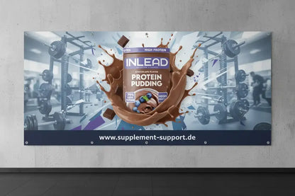 INLEAD Protein Pudding Schokolade, hochproteinhaltig, 70% weniger Zucker, ideal für Sportler und Fitness