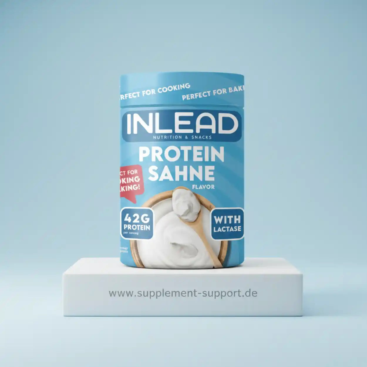 INLEAD Protein Sahne mit 42g Protein pro Portion, ideal für Kochen & Backen, mit Laktase