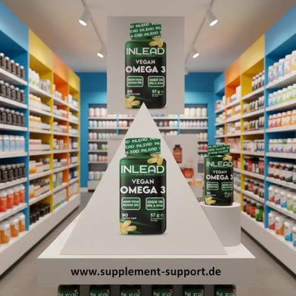 INLEAD Vegan Omega 3 Kapseln – Hochwertige Nahrungsergänzung aus Algenöl, reich an EPA & DHA