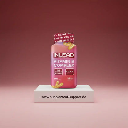 INLEAD Vitamin B Complex, vegan, 120 Kapseln – Nahrungsergänzungsmittel für Energie & Stoffwechsel