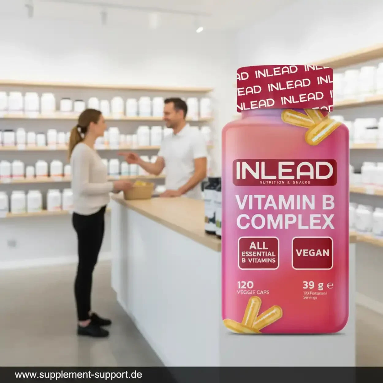 INLEAD Vitamin B Complex, vegan, 120 Veggie Caps – Nahrungsergänzungsmittel im Supplement-Shop