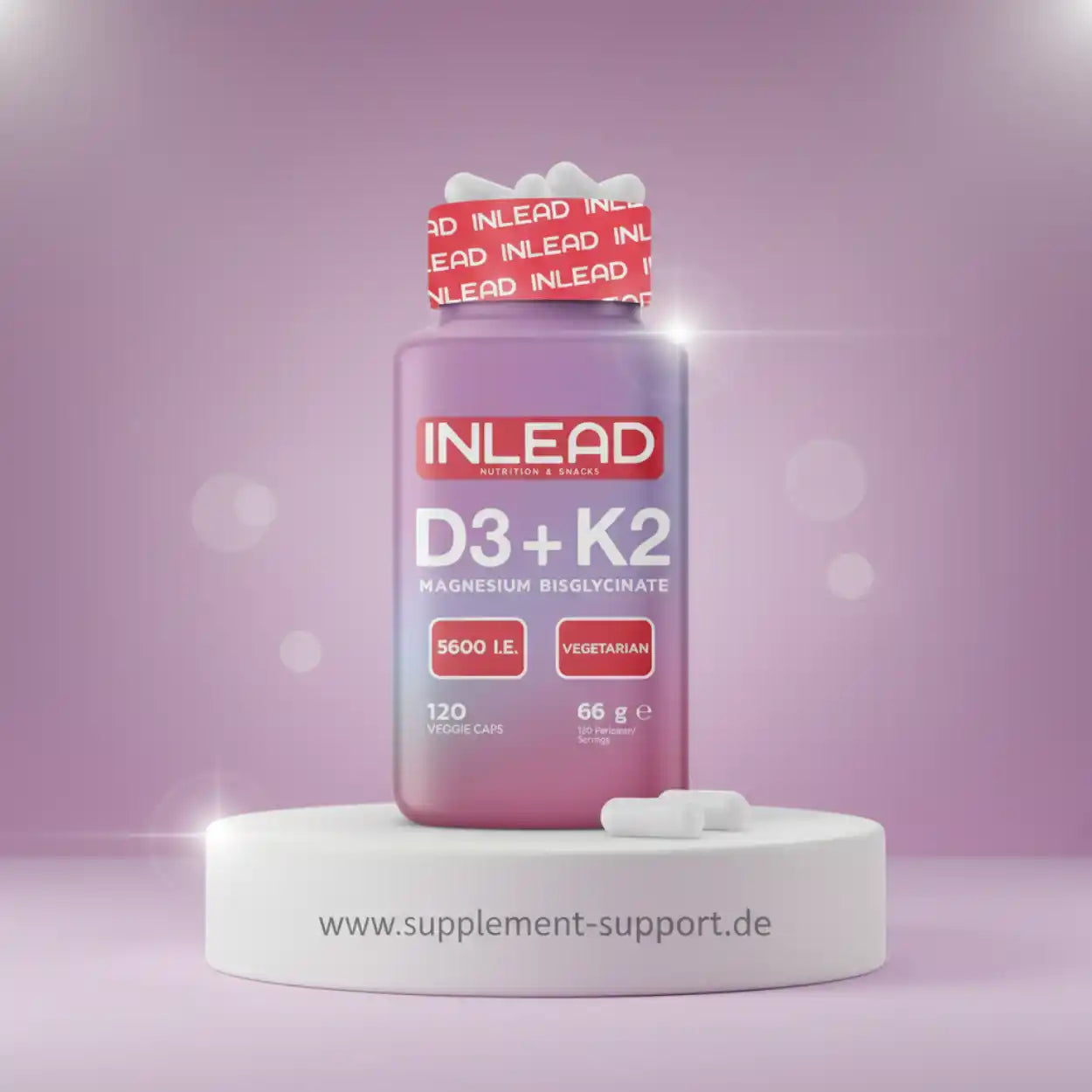 Inlead Vitamin D3 + K2 + Magnesium 120 Caps