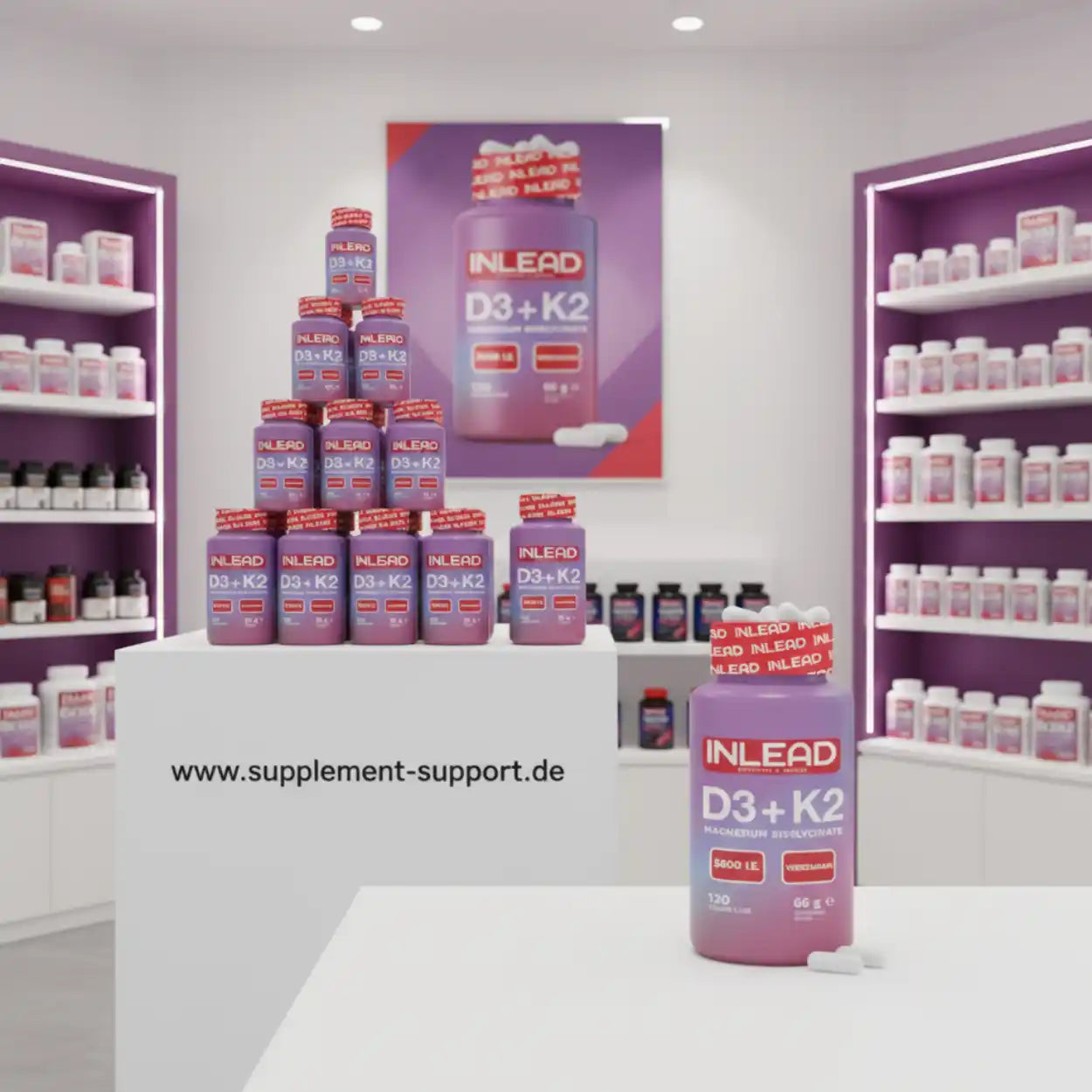 Inlead Vitamin D3 + K2 + Magnesium 120 Caps