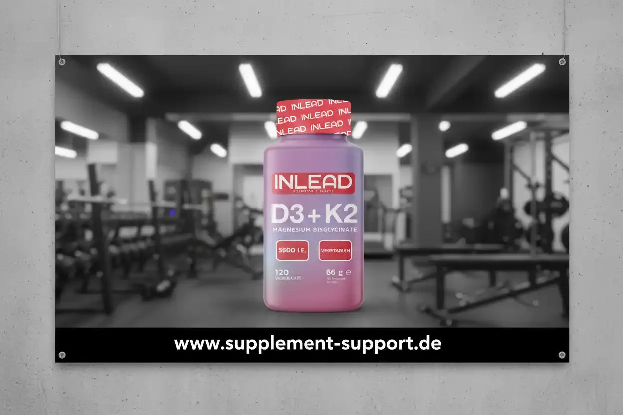 INLEAD D3+K2 Magnesium Bisglycinate, vegetarische Kapseln für Sportler im Fitnessstudio