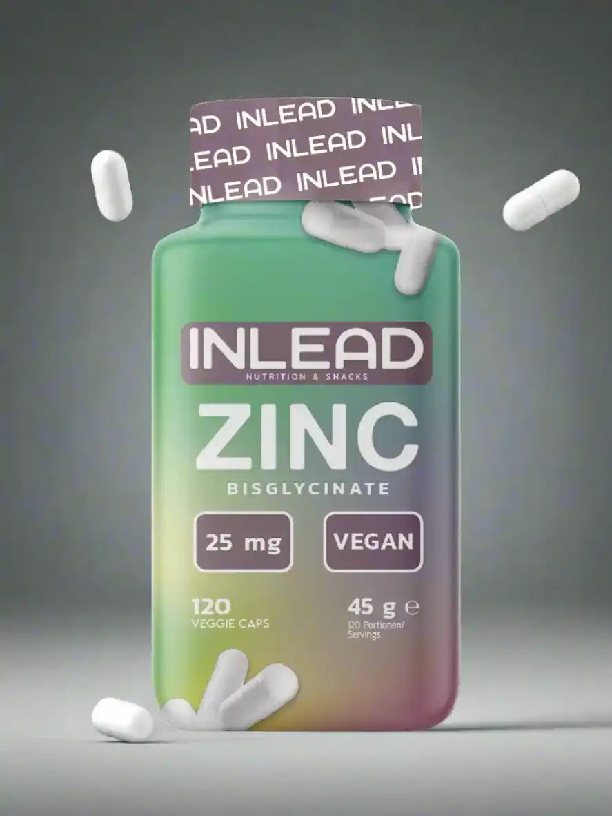 INLEAD Zink Bisglycinat 25 mg, vegan, 120 Veggie Caps – Nahrungsergänzungsmittel für Sport & Gesundheit