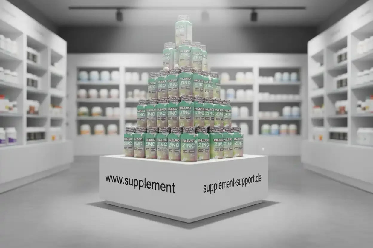 Zink-Nahrungsergänzungsmittel in Pyramidenform im Supplement-Shop