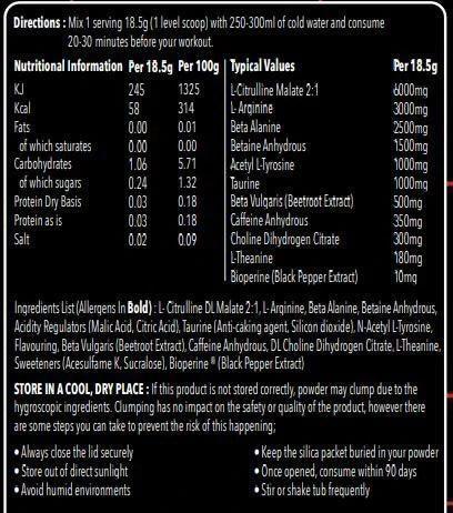Insidious 463g Pre Workout Booster - Supplement Support