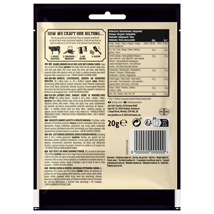 Jack Link´s Biltong Original 20g-60g - Supplement Support