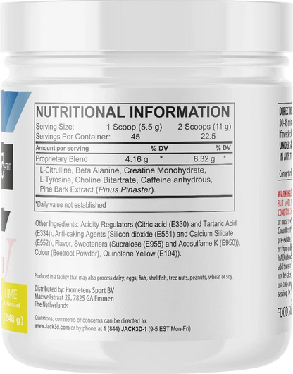 JACK3D ADVANCED Pre Workout Booster 248g - Supplement Support