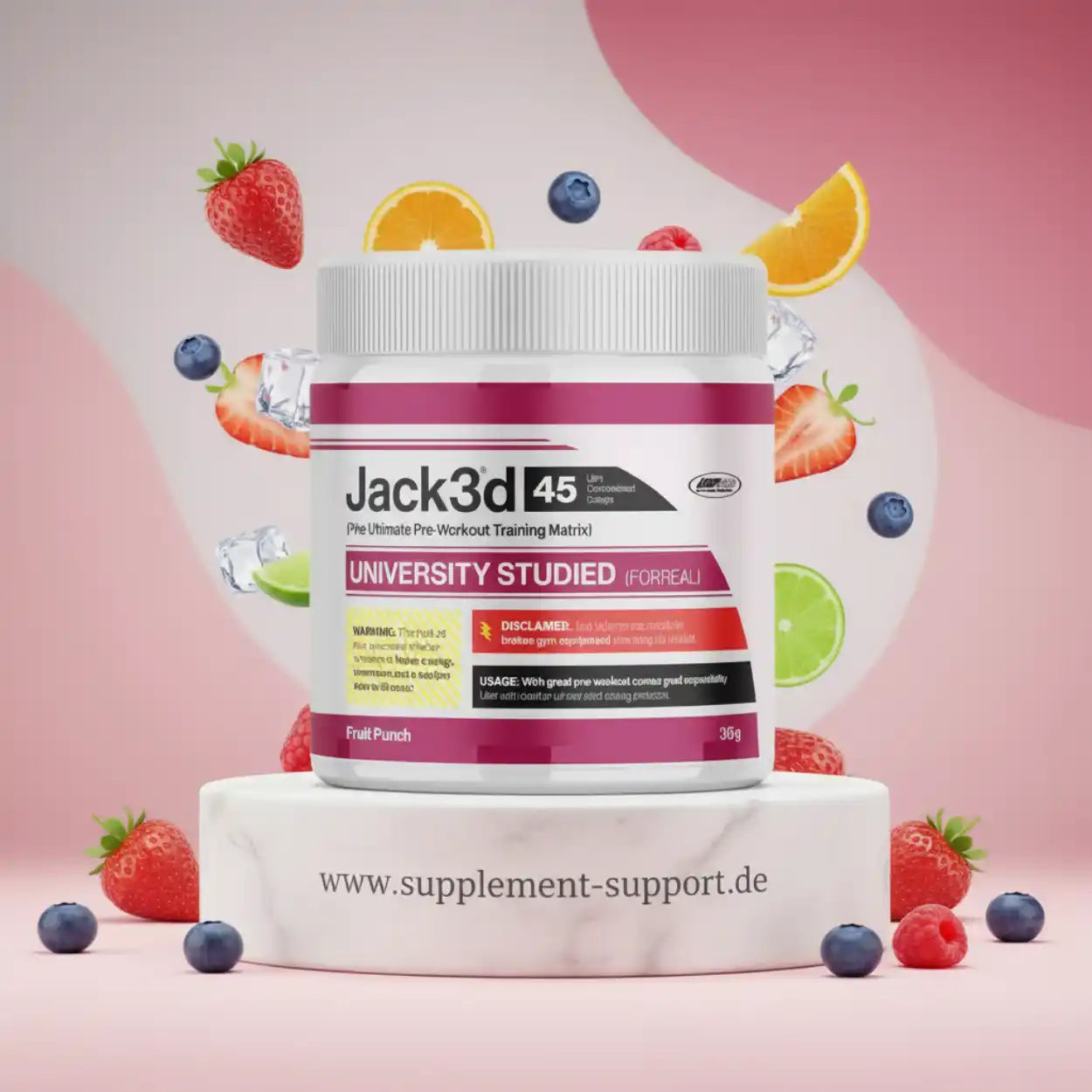 Jack3d 45 Pre-Workout Training Matrix in Fruit Punch Geschmack mit Beeren und Zitrusfrüchten
