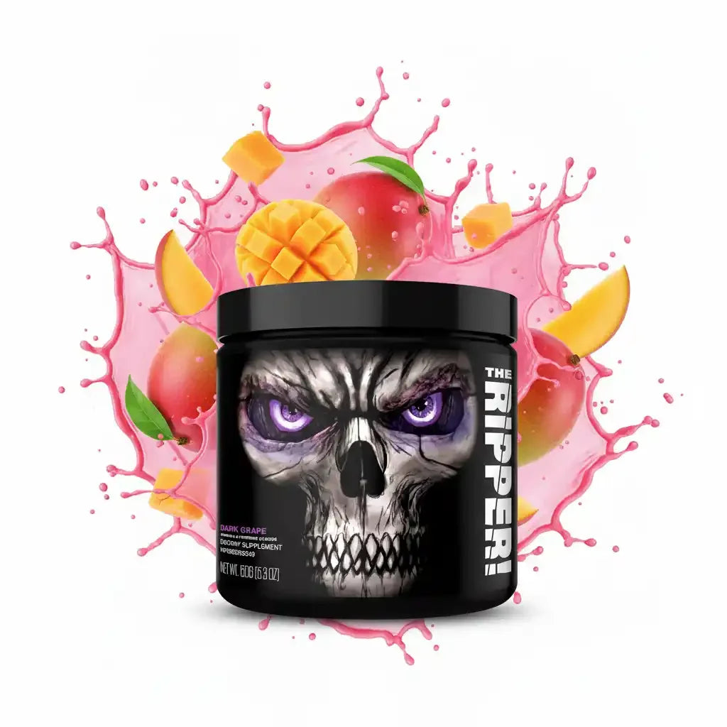 The Ripper Pre-Workout mit Schädel-Design, Mango-Geschmack, Nahrungsergänzung für Sportler