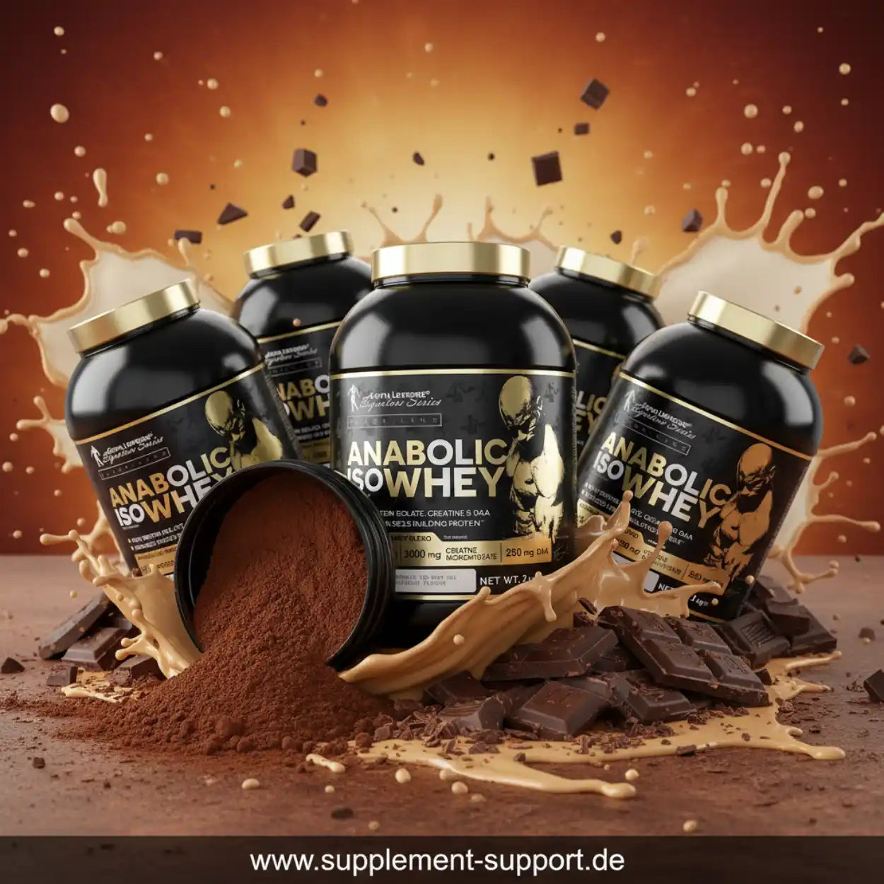 Anabolic IsoWhey Protein Pulver mit Schokolade, ideal für Sportler und Muskelaufbau