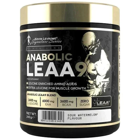 Kevin Levrone Anabolic LEAA9 240g Dose, schwarzes Design, Muskelaufbau Supplement
