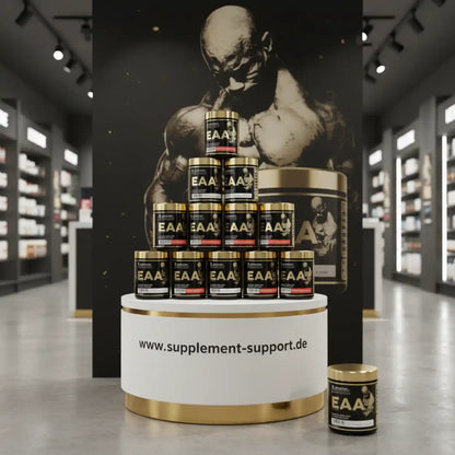 EAA Aminosäuren Dose im Fitness-Shop, Nahrungsergänzungsmittel für Sportler, Protein & Booster