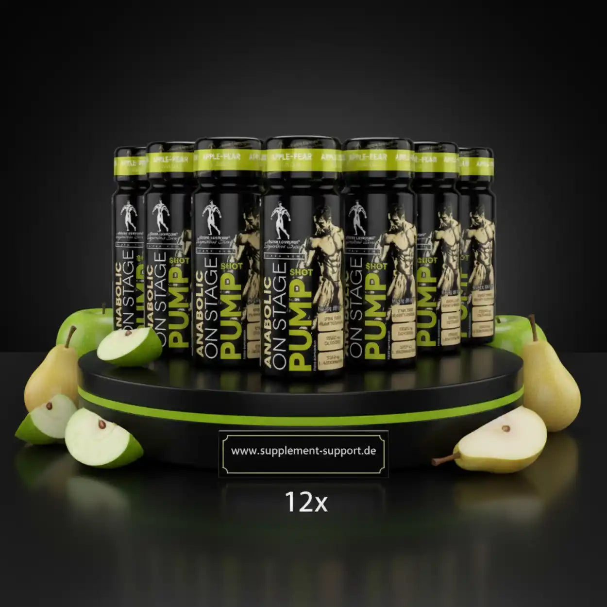 12x Anabolic On Stage Pump Shot Apfel-Birne – Sportnahrung & Booster für Muskelaufbau