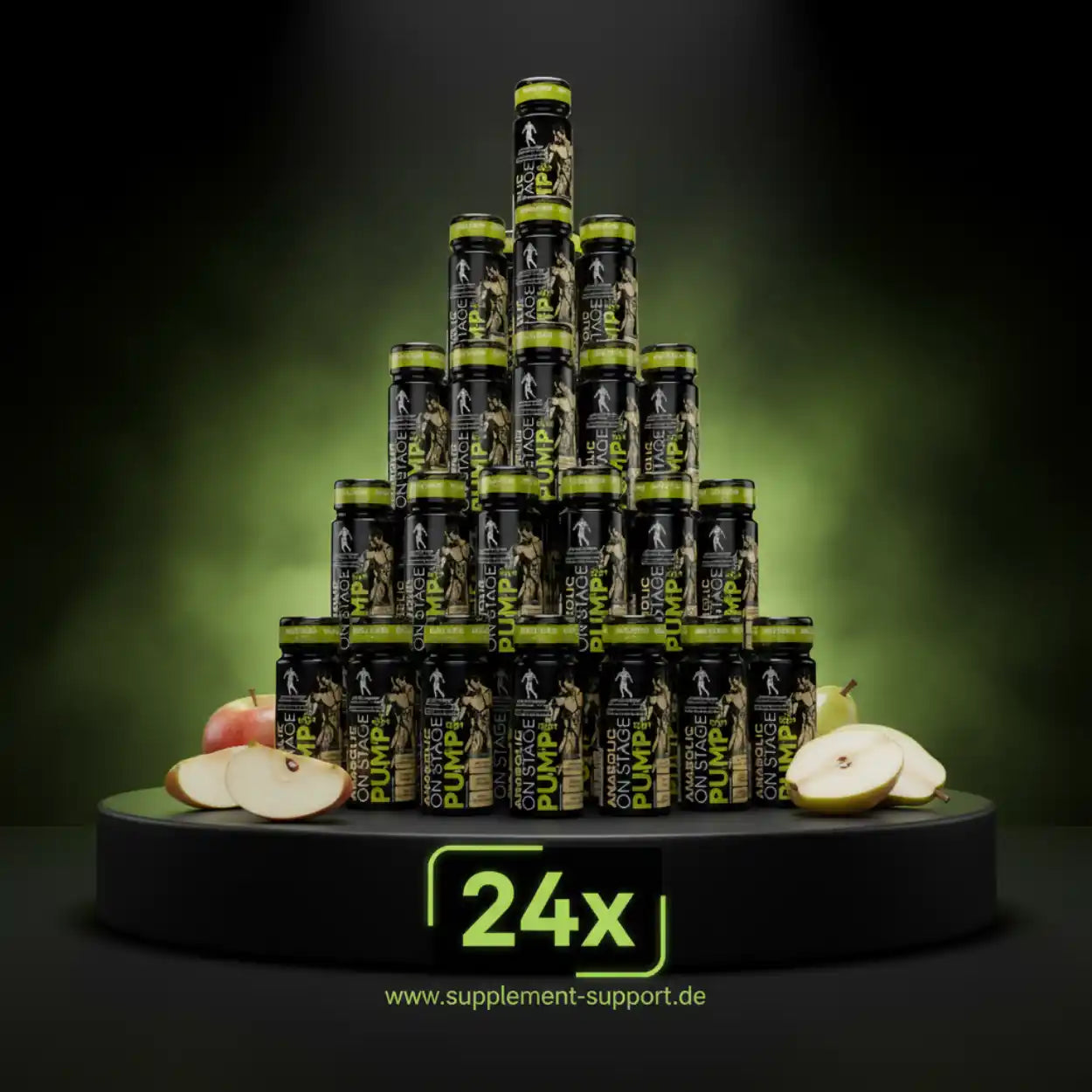 24x On Stage Pump VIP Booster – Sportnahrung mit Äpfeln, ideal für Training & Leistung