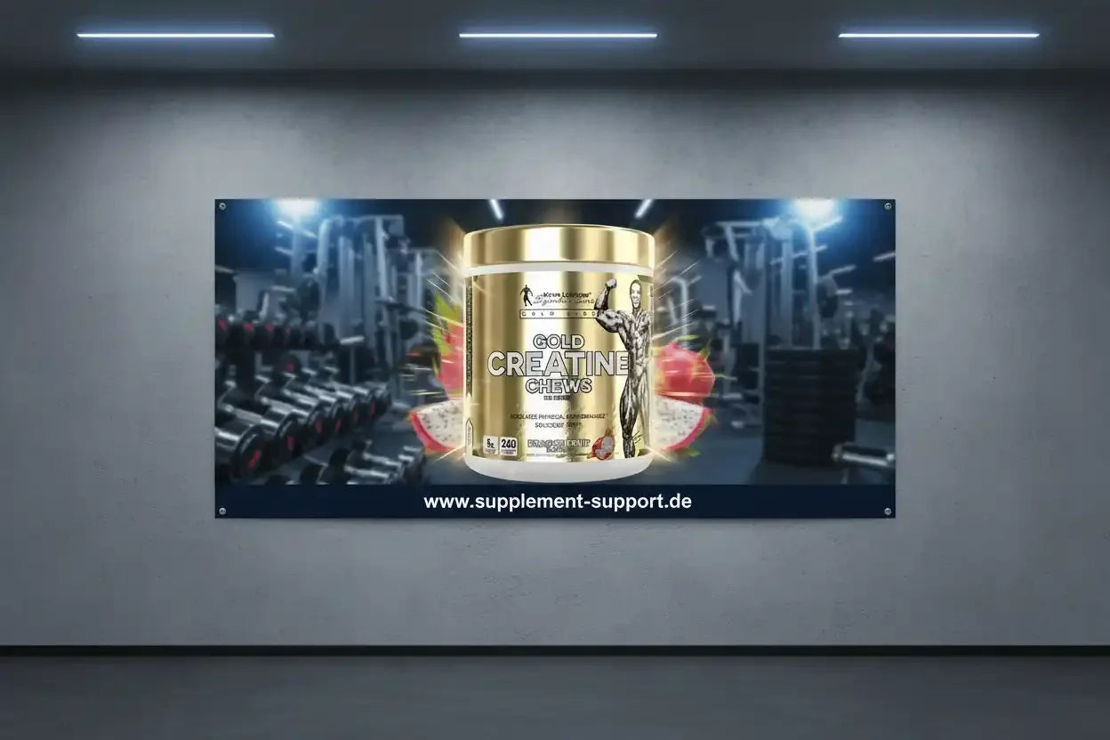 Gold Creatine Chews – Nahrungsergänzung für Sportler mit Fruchtgeschmack im Fitnessstudio