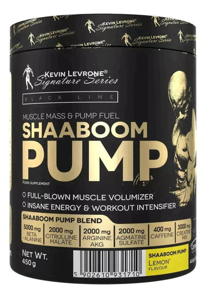 Kevin Levrone Shaaboom Pump Pre Workout Booster Dose Blackline, 450g Zitrone, gold-schwarze Dose