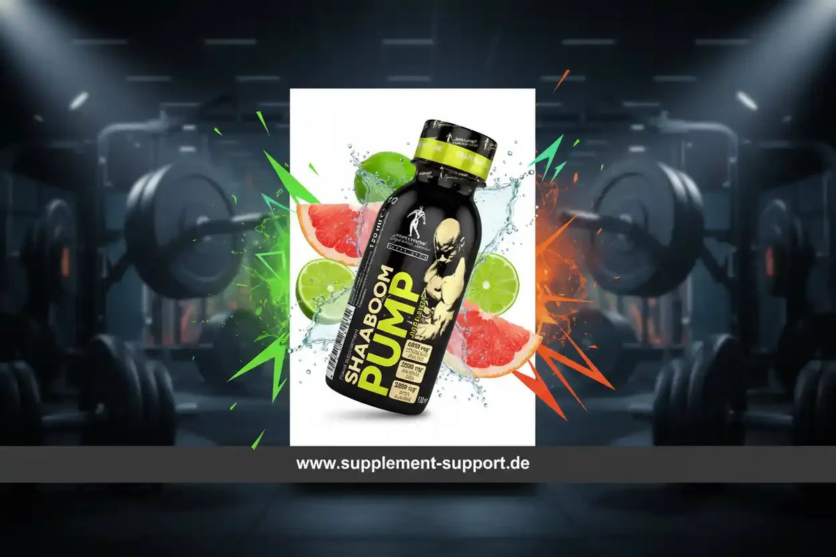 Shaaboom Pump Pre-Workout Booster mit Zitrone und Grapefruit für Sportler im Fitnessstudio